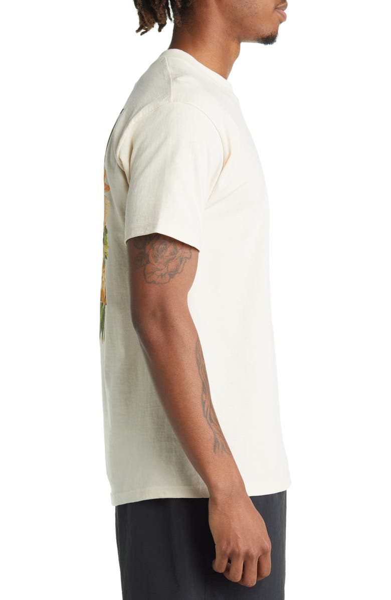 Obey Floral Icon Face Graphic Tee, Alternate, color, Cream