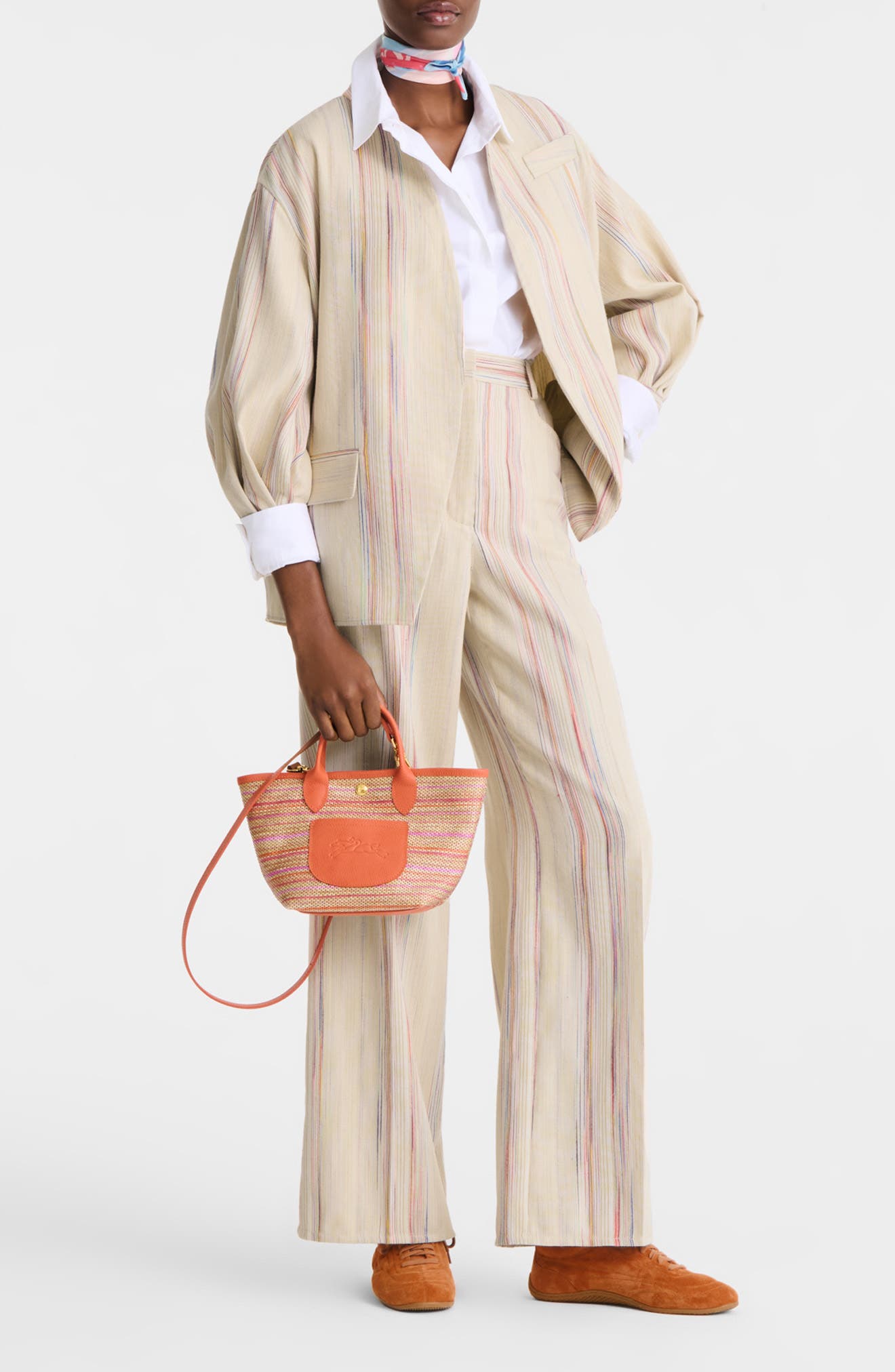 Longchamp Extra Small Le Pliage Panier Rainbow Top Handle Bag, Alternate, color, Rainbow