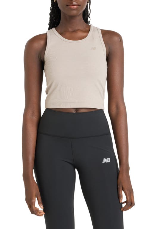 New Balance Performance Rib Crop Tank In Neutral