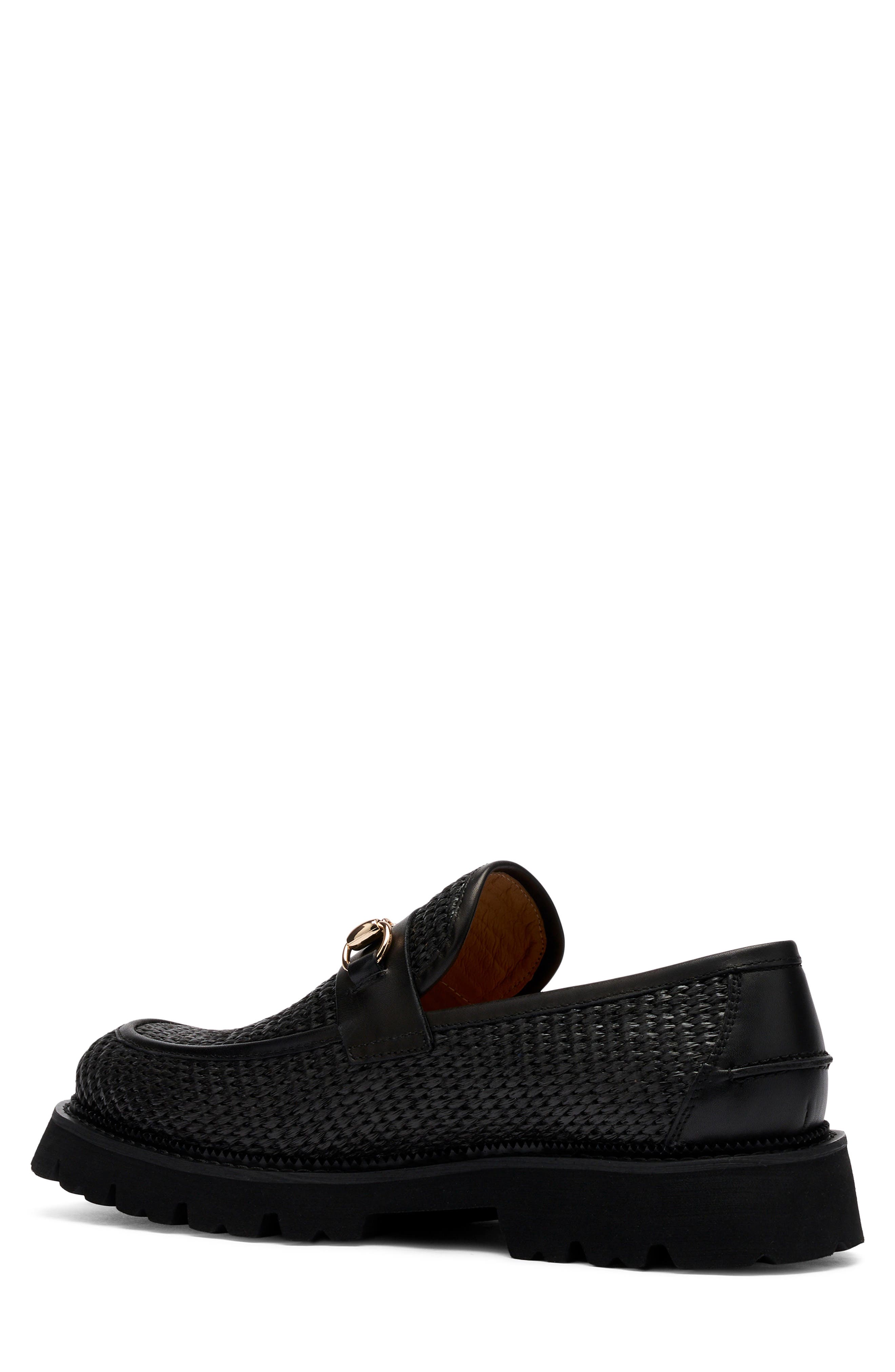 MARC NOLAN Blake Bit Loafer, Alternate, color, Black Raffia