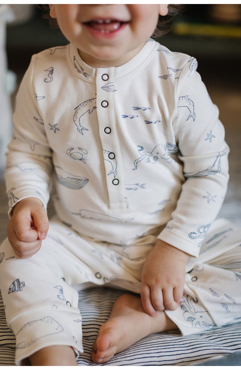 Pehr Life Aquatic Organic Cotton Romper, Alternate, color,