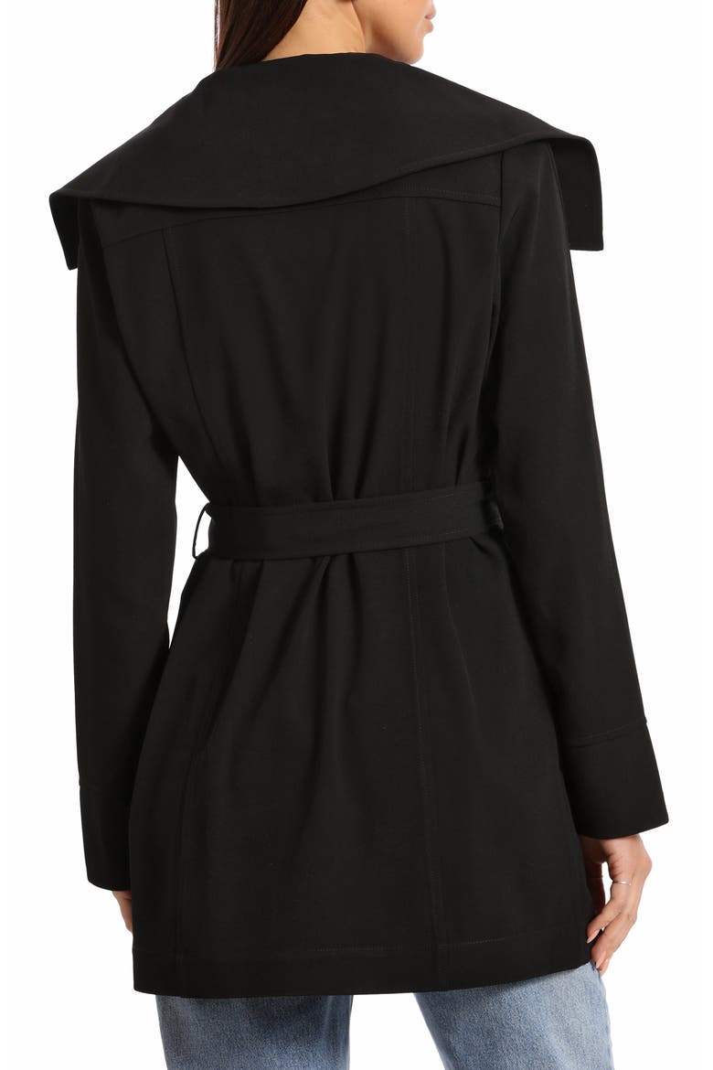 Drape Trench Coat, Alternate, color, BLACK