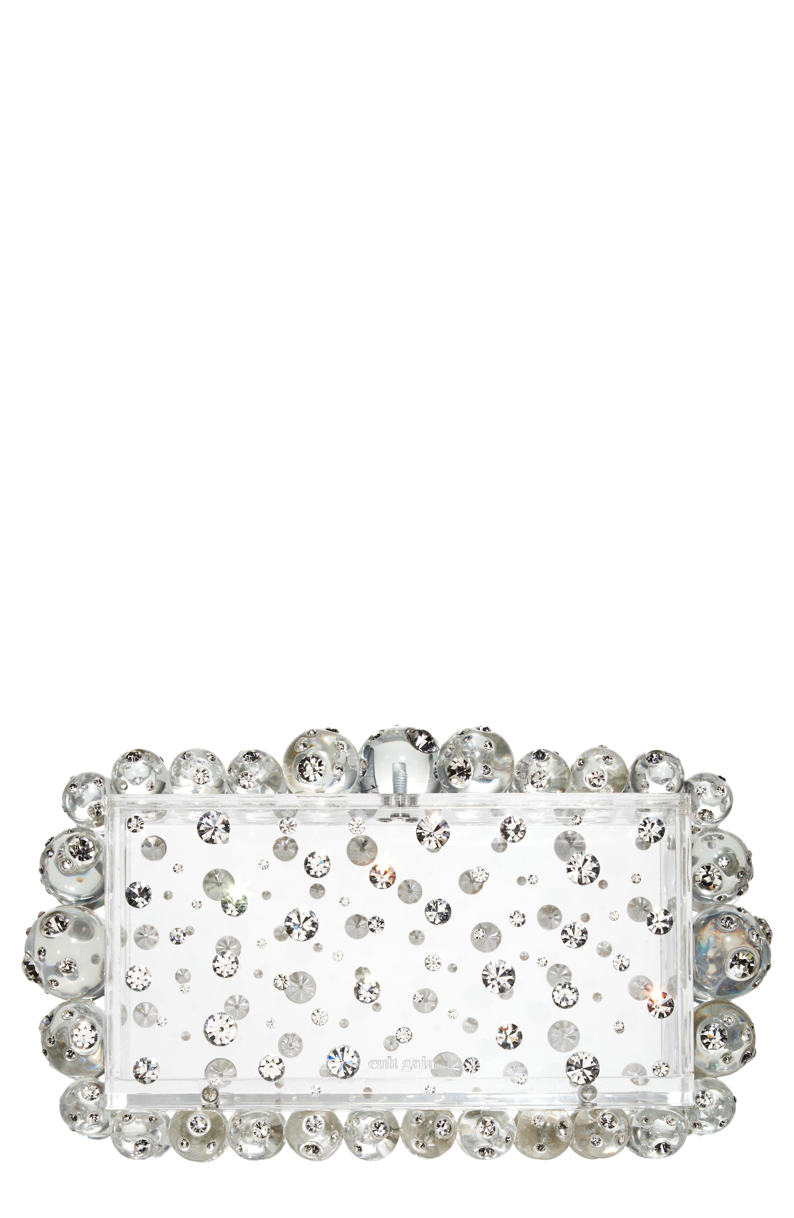 Cult Gaia Eos Embellished Acrylic Box Clutch, Main, color, 