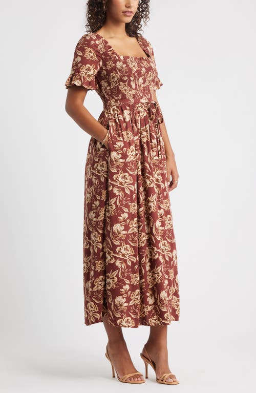 Chelsea28 Smocked Ruffle Bodice Maxi Dress In Multi