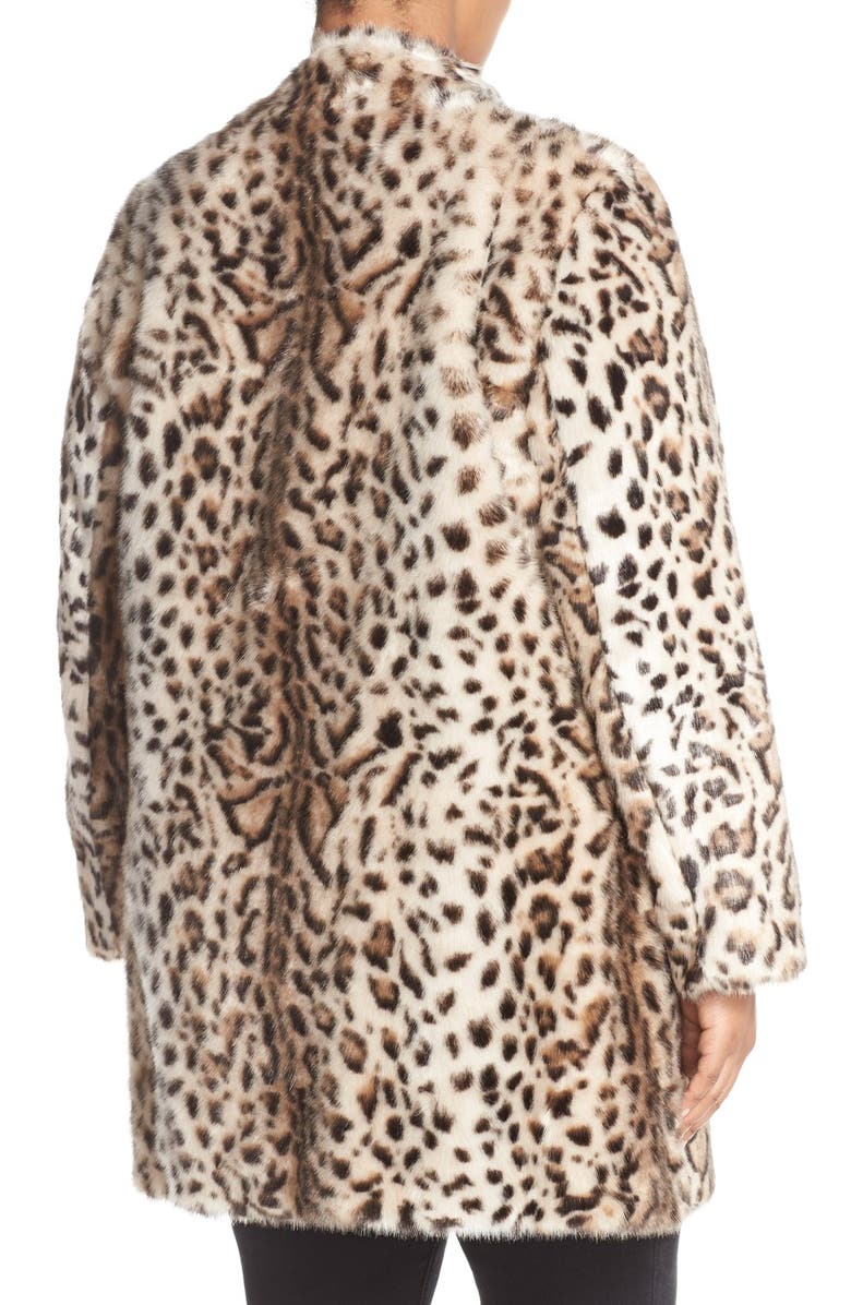 Via Spiga Leopard Print Faux Fur Coat, Alternate, color, 
