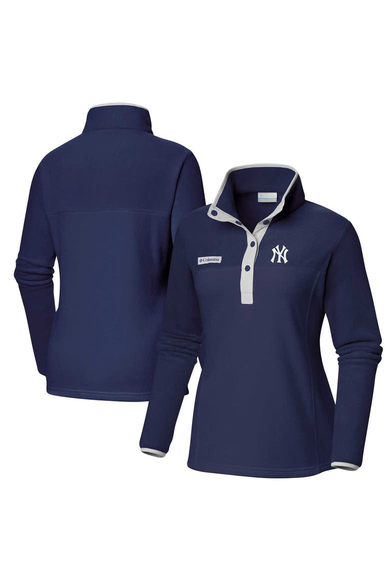 Women's Columbia  Navy New York Yankees Benton Springs Half-Snap Sweatshirt, Alternate, color, Navy