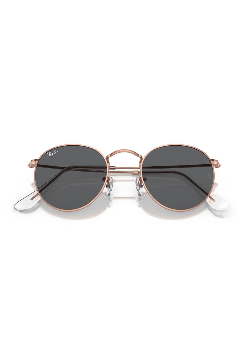 47mm Round Sunglasses, Alternate, color, DARK GREY/ ROSE GOLD
