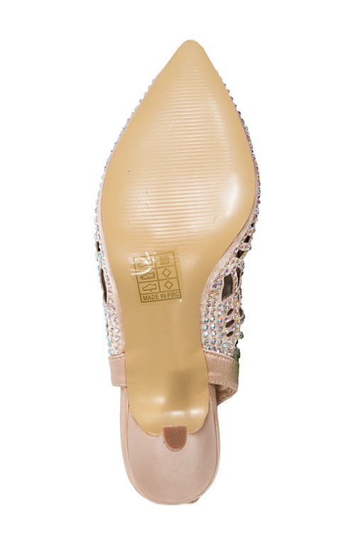 Lady Couture Rhinestone Slingback Pump In Champagne