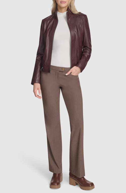 Andrew Marc Rowan Leather Racer Jacket In Burgundy