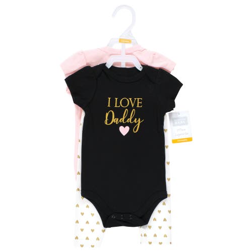 Hudson Baby 2 Bodysuits And Pant In Pink