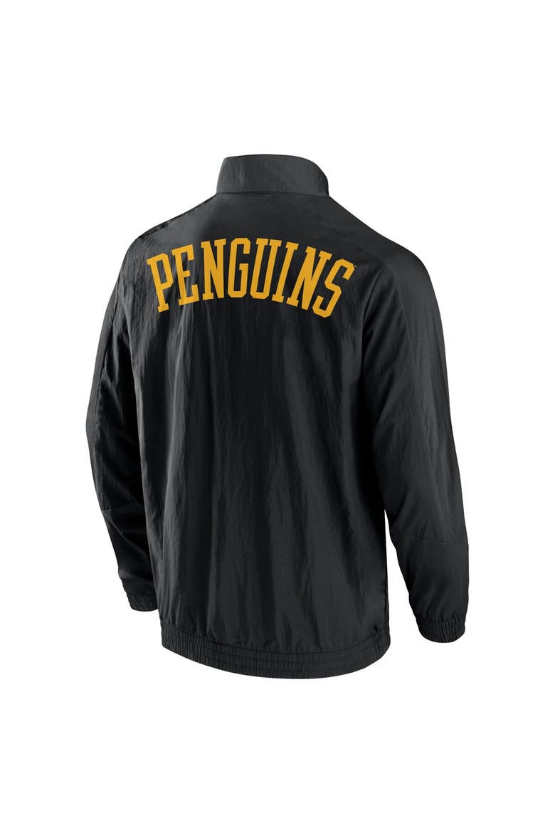 Men's Fanatics Branded Black Pittsburgh Penguins Step Up Crinkle Raglan Full-Zip Windbreaker Jacket, Alternate, color, Black