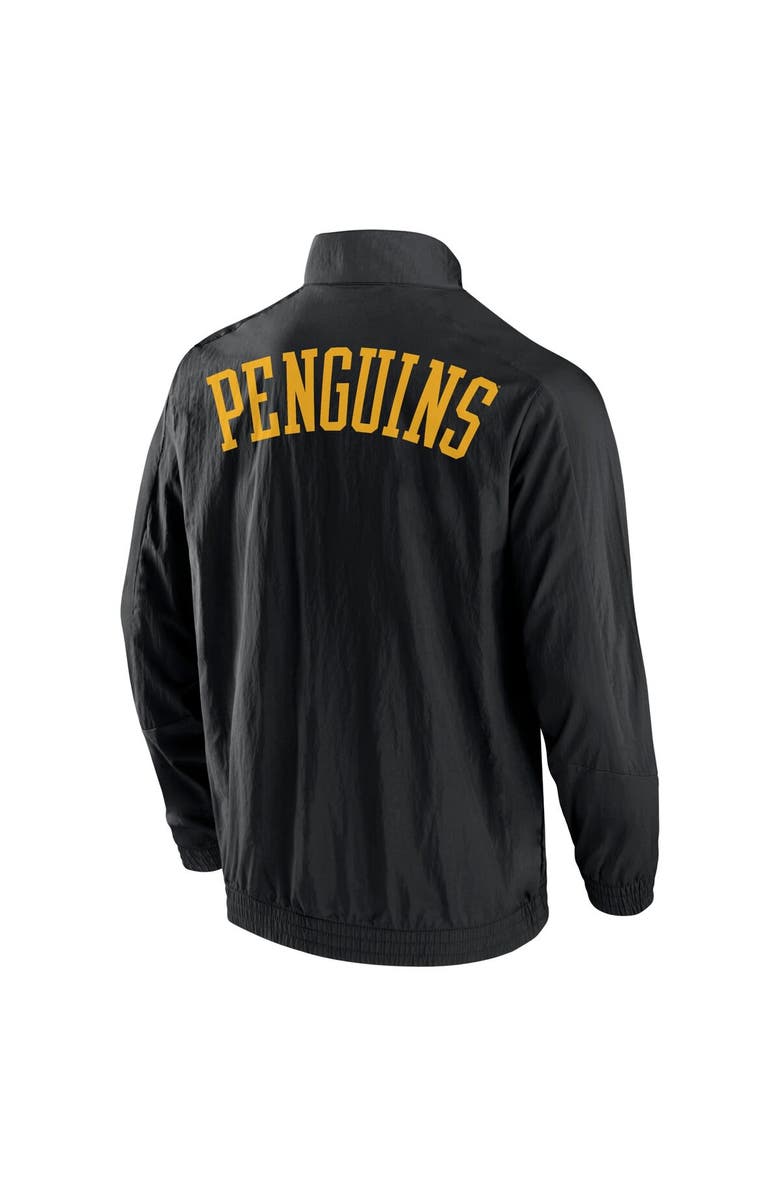 FANATICS Men's Fanatics Branded Black Pittsburgh Penguins Step Up Crinkle Raglan Full-Zip Windbreaker Jacket, Alternate, color, Black