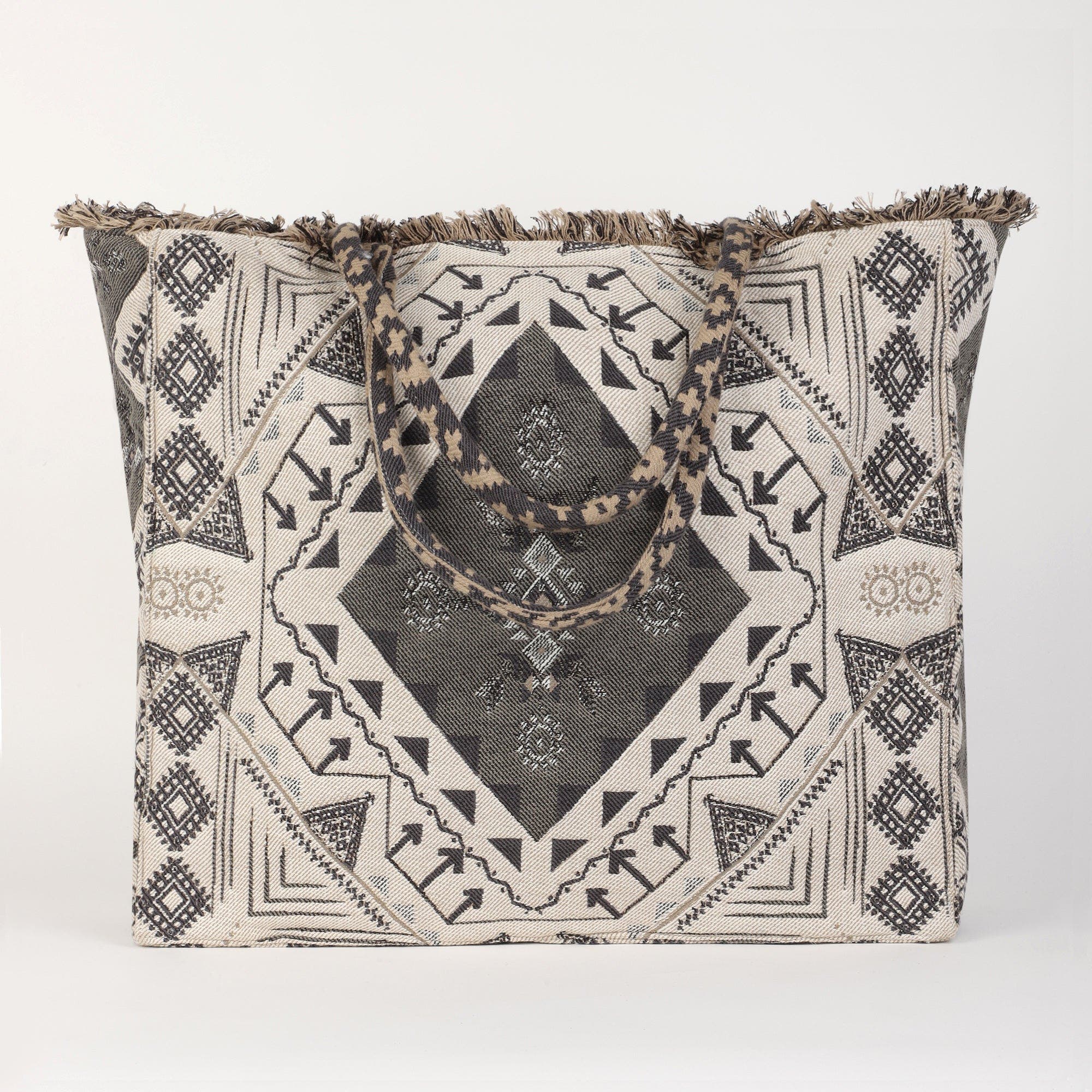 Vismaya Accentuate Geometric Tote Bag, Alternate, color, Ivory