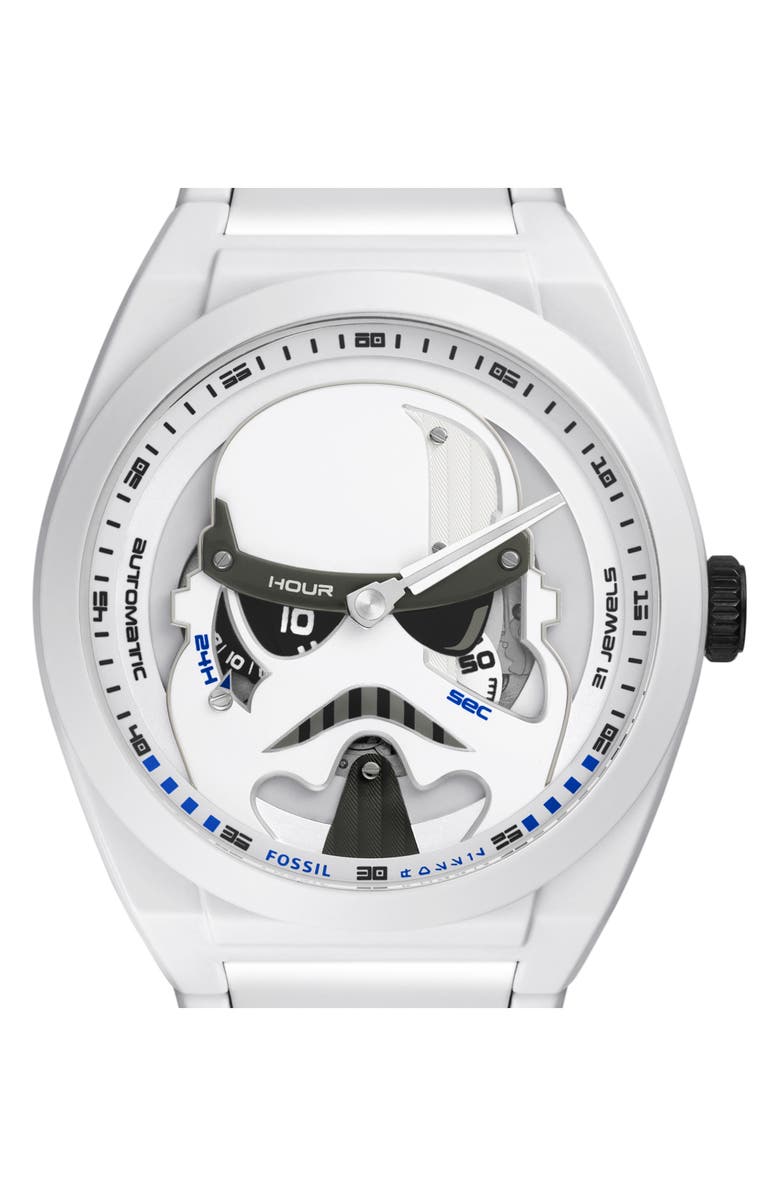 Fossil x Star Wars<sup>™</sup> Limited Edition Stormtrooper Bracelet Watch, 43mm, Alternate, color, 