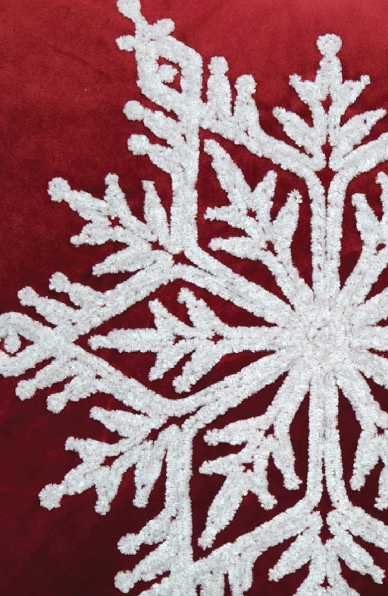 STUDIOCHIC Snow Flake Decorative Throw Pillow, Alternate, color, Red