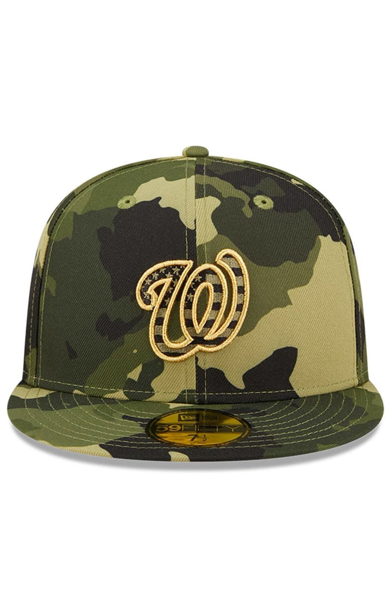 New Era Men's New Era Camo Washington Nationals 2022 Armed Forces Day On-Field 59FIFTY Fitted Hat, Alternate, color,