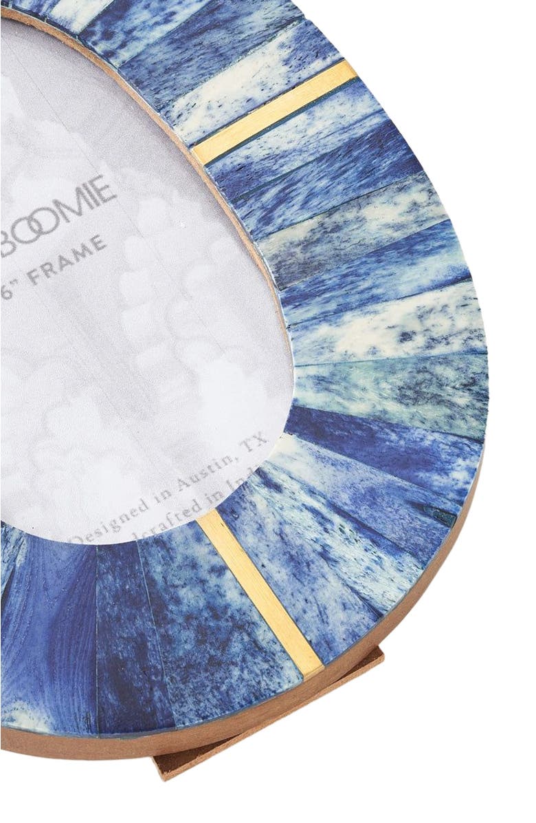 Matr Boomie Artemis Indigo Oval 4x6 Picture Frame - Carved Bone, Fair Trade, Alternate, color, Blue