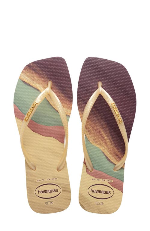 Shop Havaianas Slim Square Flip Flop In Buttercream