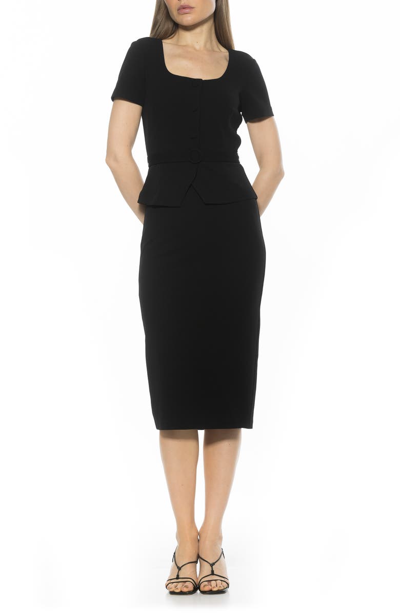 Alexia Admor Vance Peplum Sheath Dress, Main, color, Black