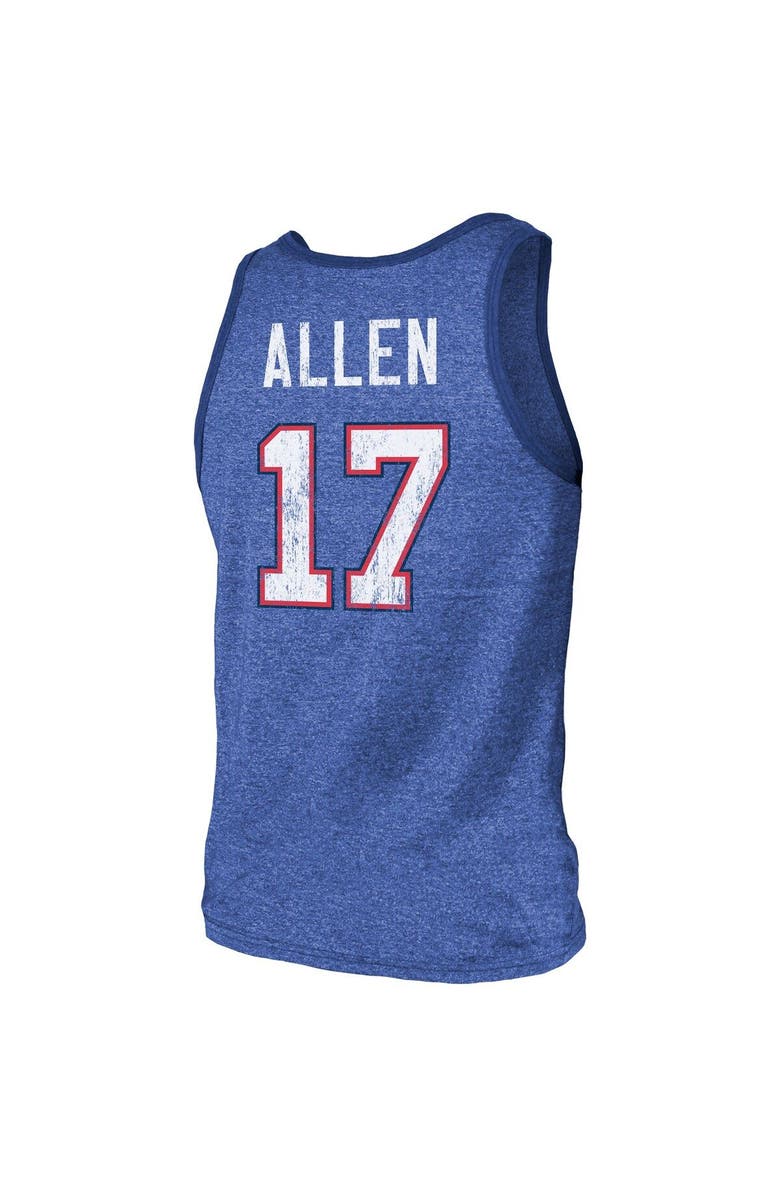 Majestic Threads Men's Majestic Threads Josh Allen Royal Buffalo Bills Name & Number Tri-Blend Tank Top, Alternate, color,