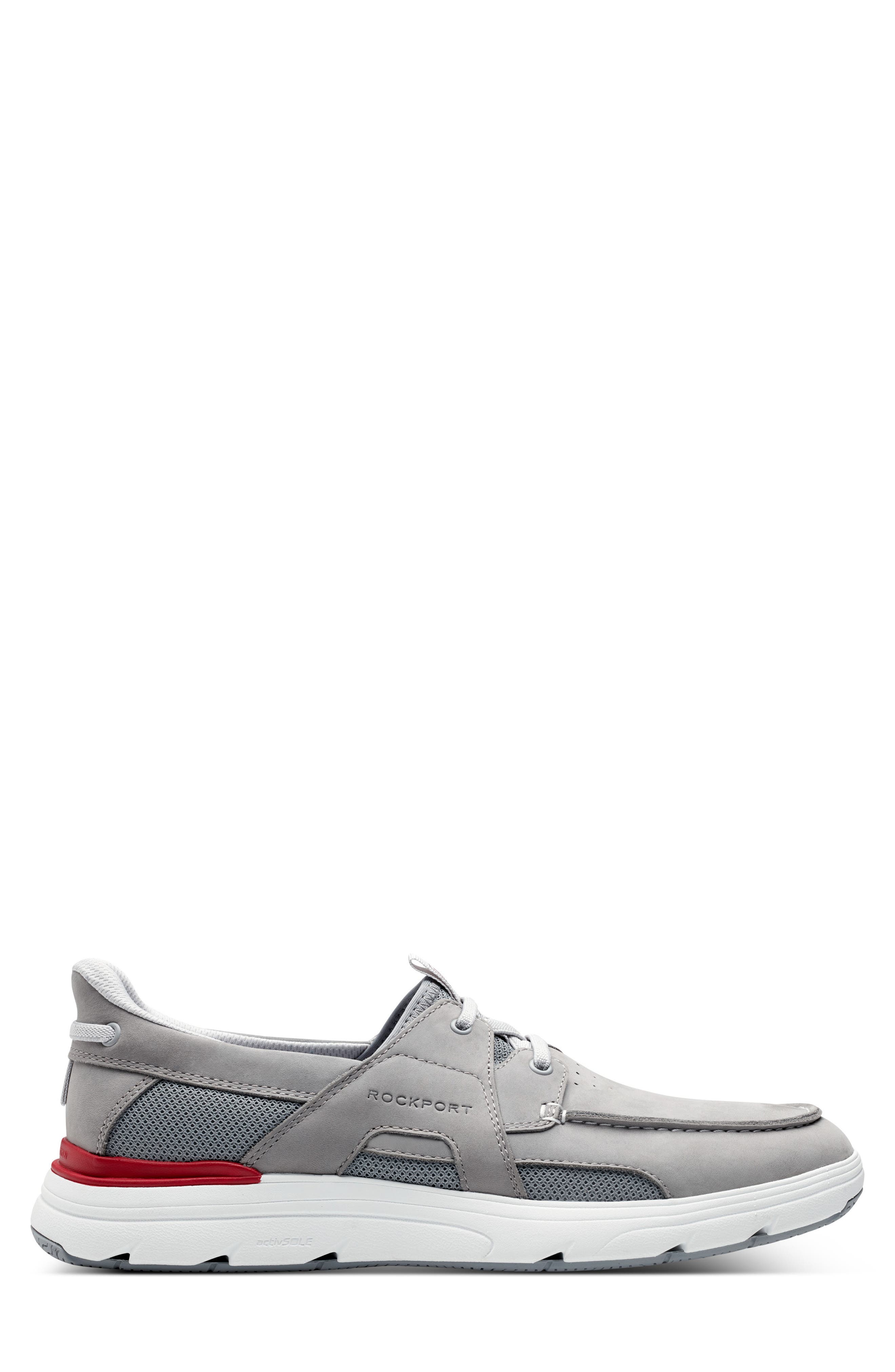 Rockport Seadon Boat Shoe, Alternate, color, Light Grey