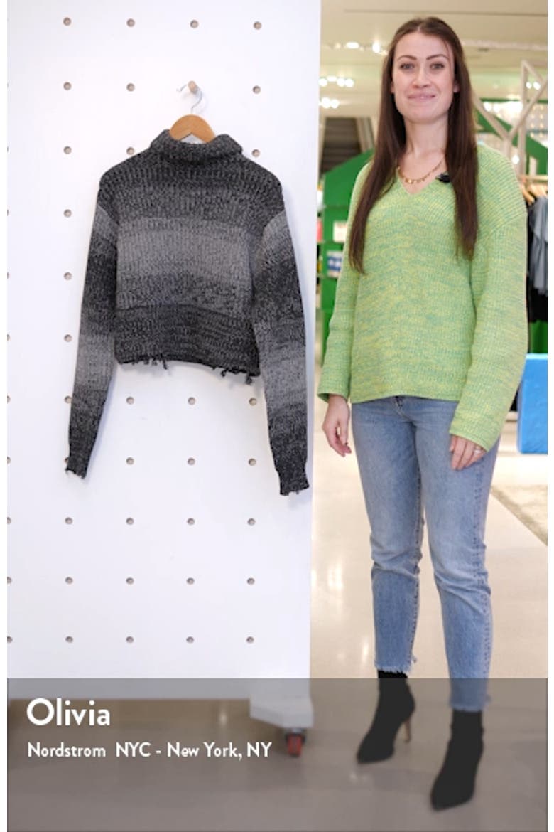 Beau Stripe Distressed Cotton Turtleneck Sweater video