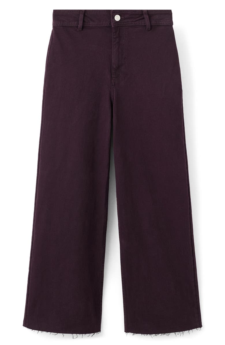 Catherin Frayed High Waist Wide Leg Culotte Jeans