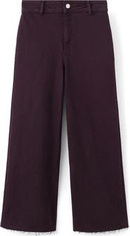 MANGO Catherin Frayed High Waist Wide Leg Culotte Jeans