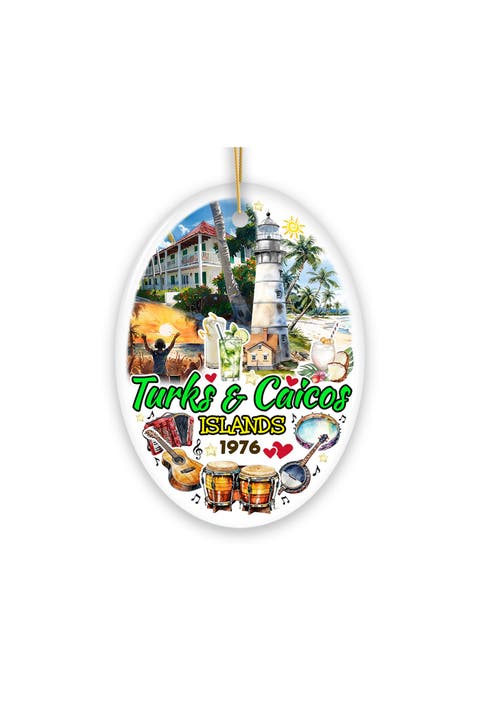 Turks And Caicos Islands Beach Paradise Oval Ornament