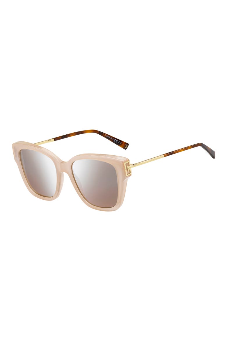 55mm Gradient Cat Eye Sunglasses, Alternate, color, NUDE/ SILVER MIRROR
