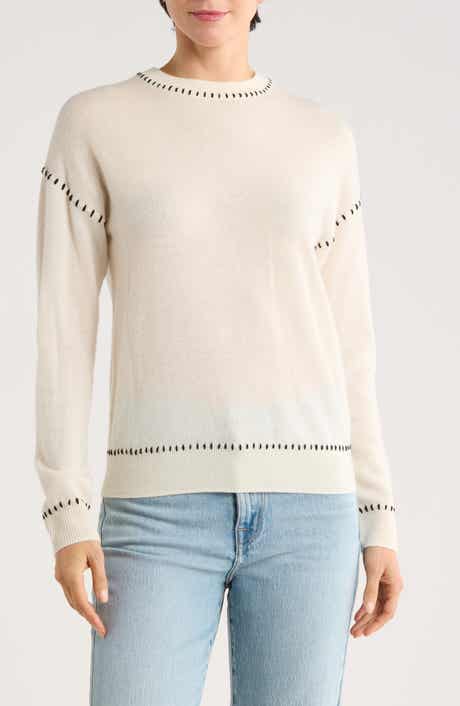 Bruno Magli Whipstitch Wool & Cashmere Blend Sweater