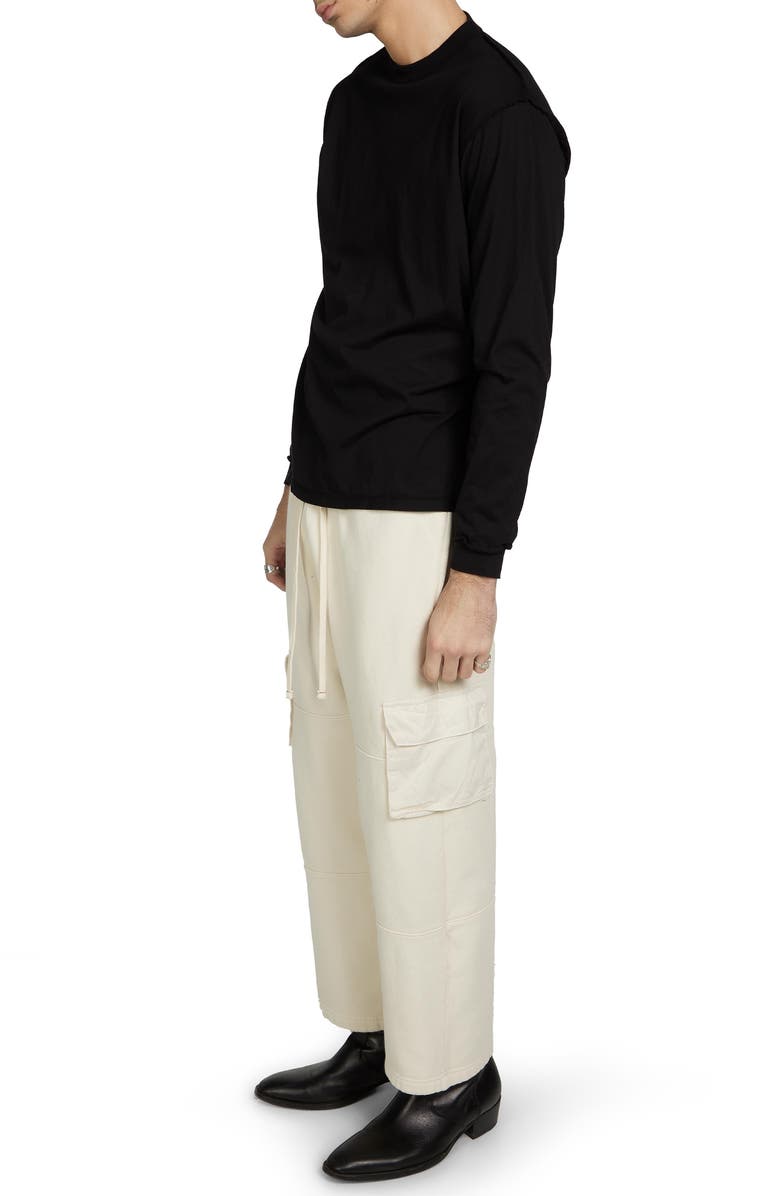 Les Tien Lightweight Binded Neck Inside Out Long Sleeve, Alternate, color, Jet Black
