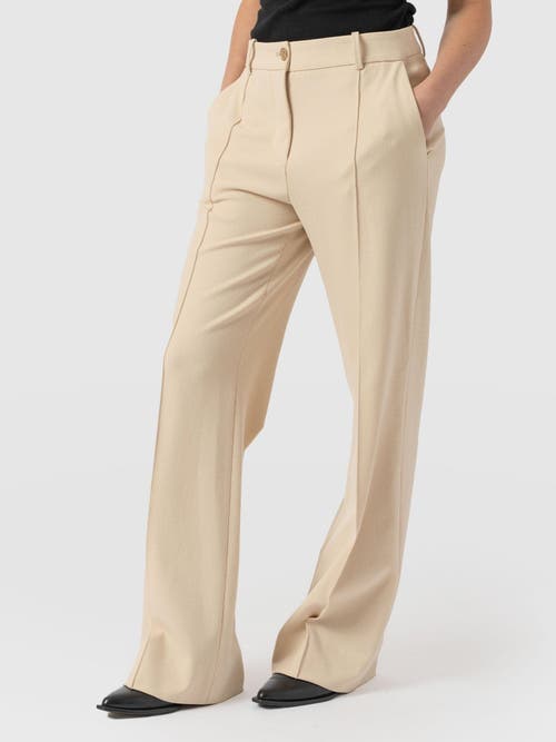Saint + Sofia Cambridge Tailored Wide Leg Pant In Beige