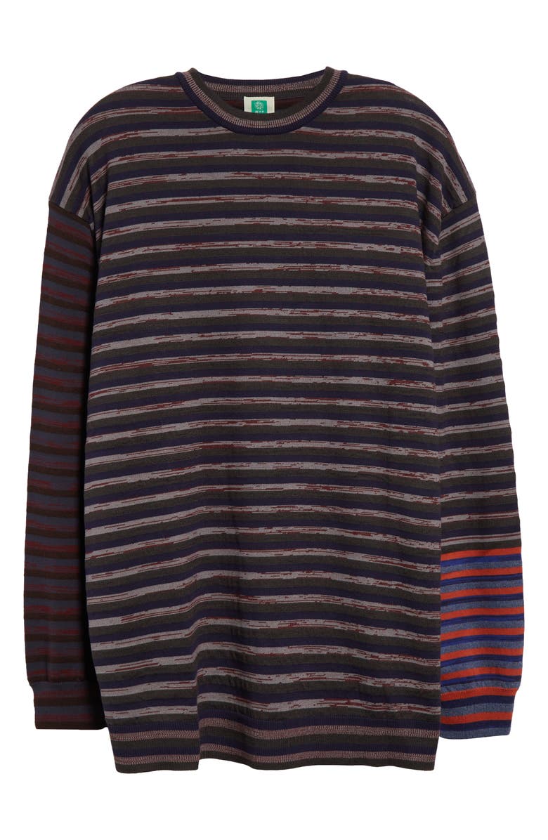 Waste Yarn Project Tania Colorblock Crewneck Sweater, Alternate, color, Dark Purple Multi