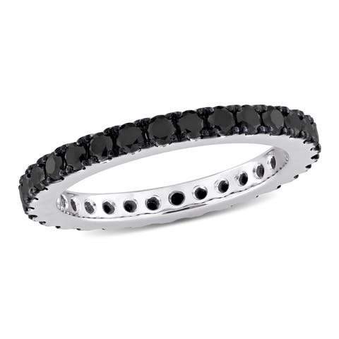 1-1/4 CTW Black Diamond Eternity Ring 14k