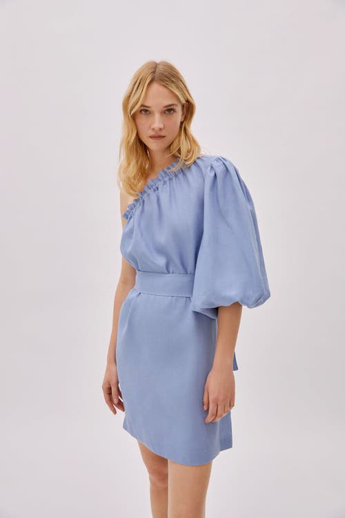Labeca London Florence Cloud Blue Linen One Sleeve Dress  product