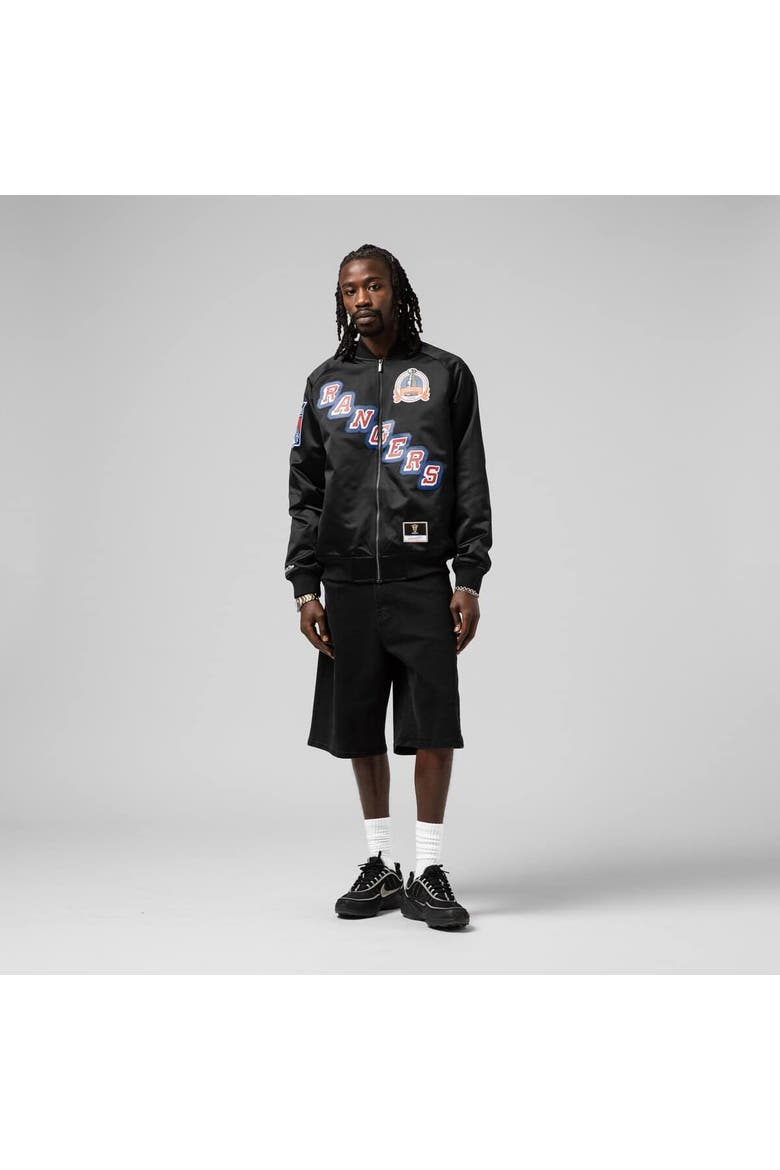 Unisex Mitchell & Ness Mark Messier Black New York Rangers Maxxed Out Full-Zip Satin Jacket, Alternate, color, Black