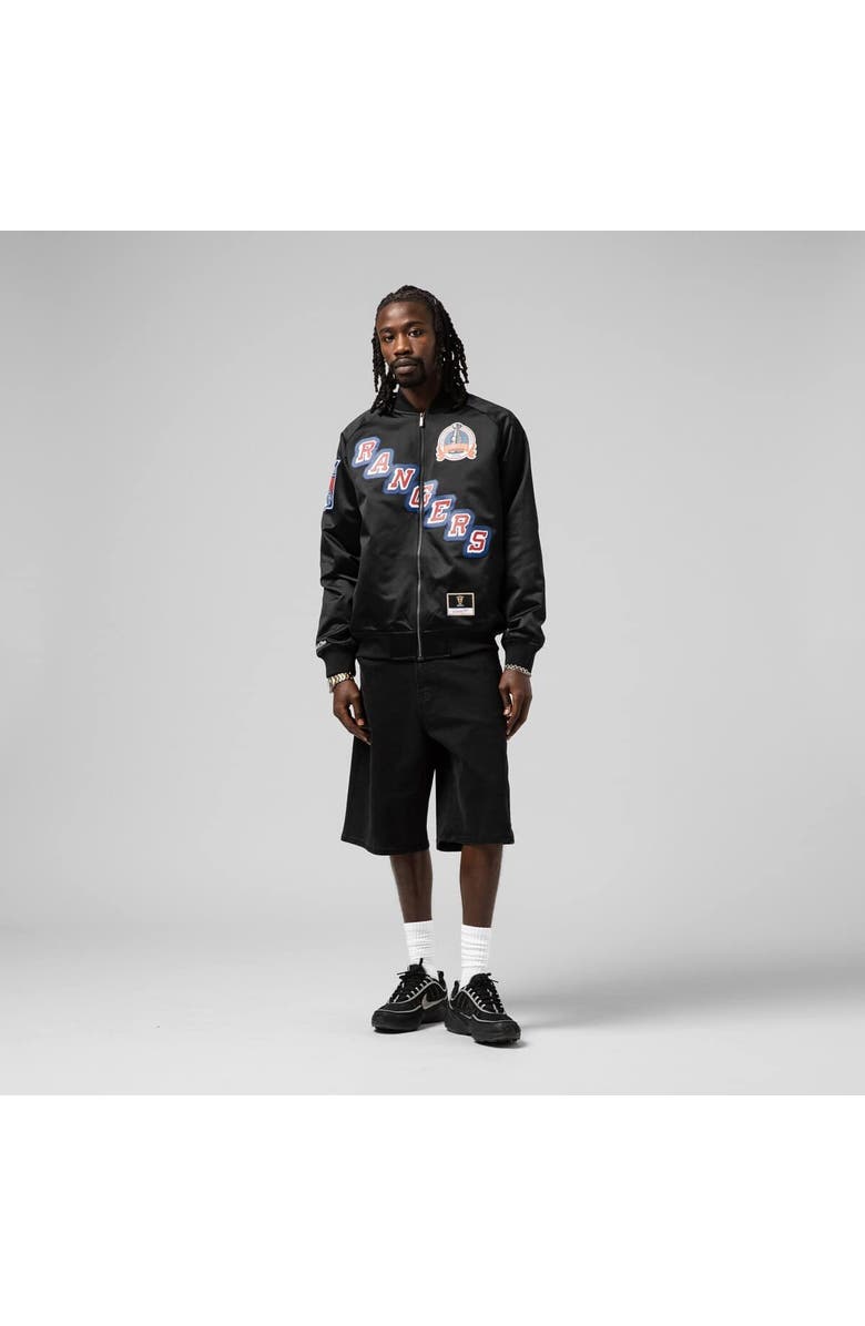 Mitchell & Ness Unisex Mitchell & Ness Mark Messier Black New York Rangers Maxxed Out Full-Zip Satin Jacket, Alternate, color, Black
