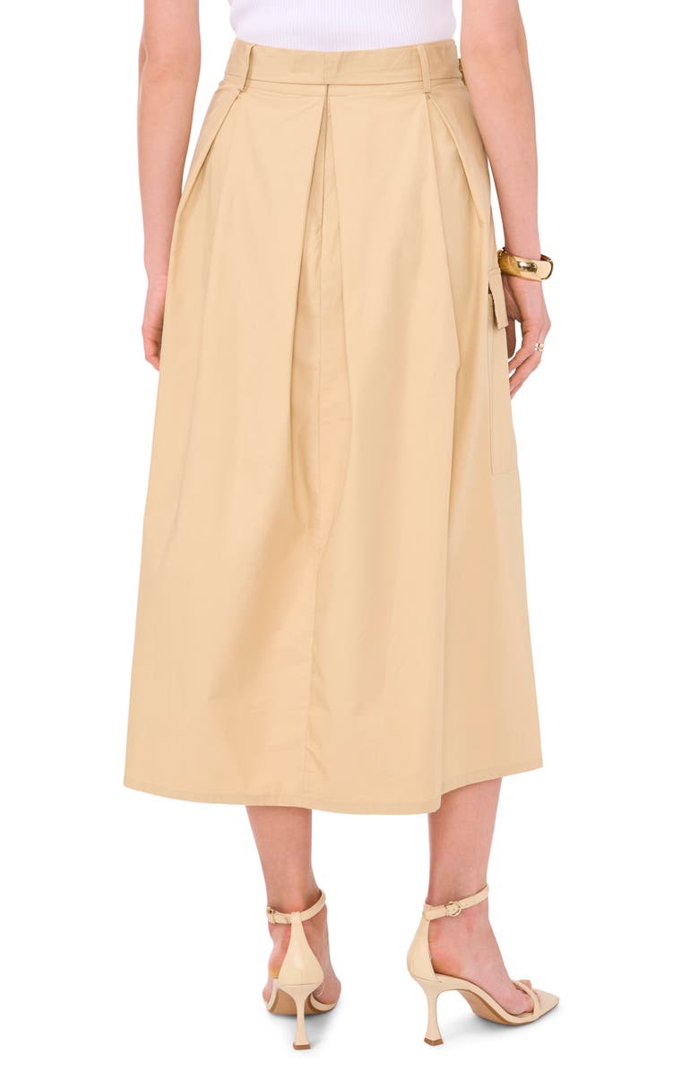 Vince Camuto Belted Cotton Midi A-Line Cargo Skirt, Alternate, color, 