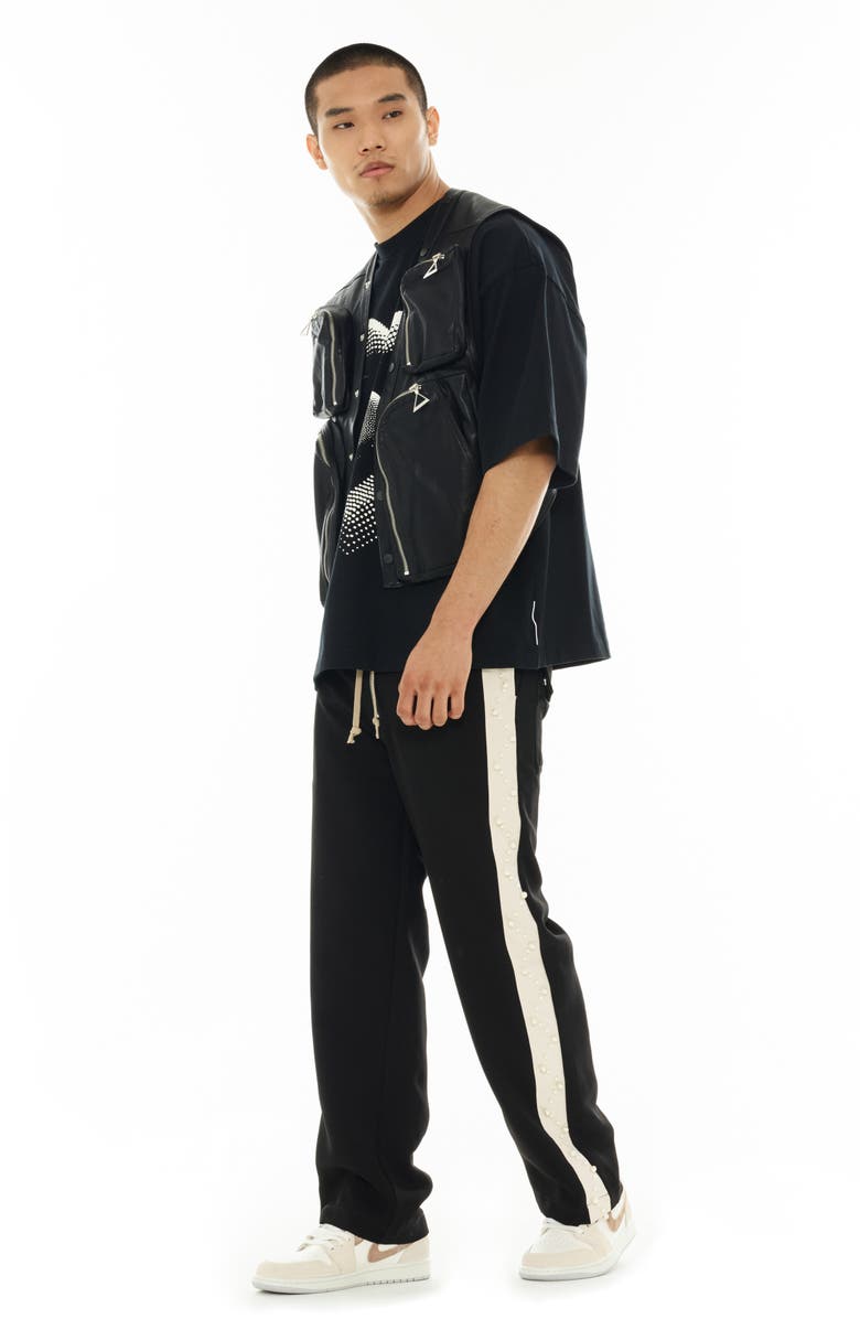 Cult of Individuality Baggy Cotton Track Pants, Alternate, color, Black