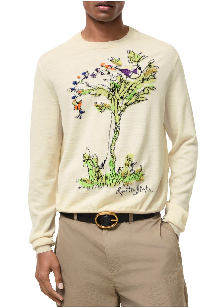 Wool Silk Brave Little Tree Sweater, Main, color, Ecru beige