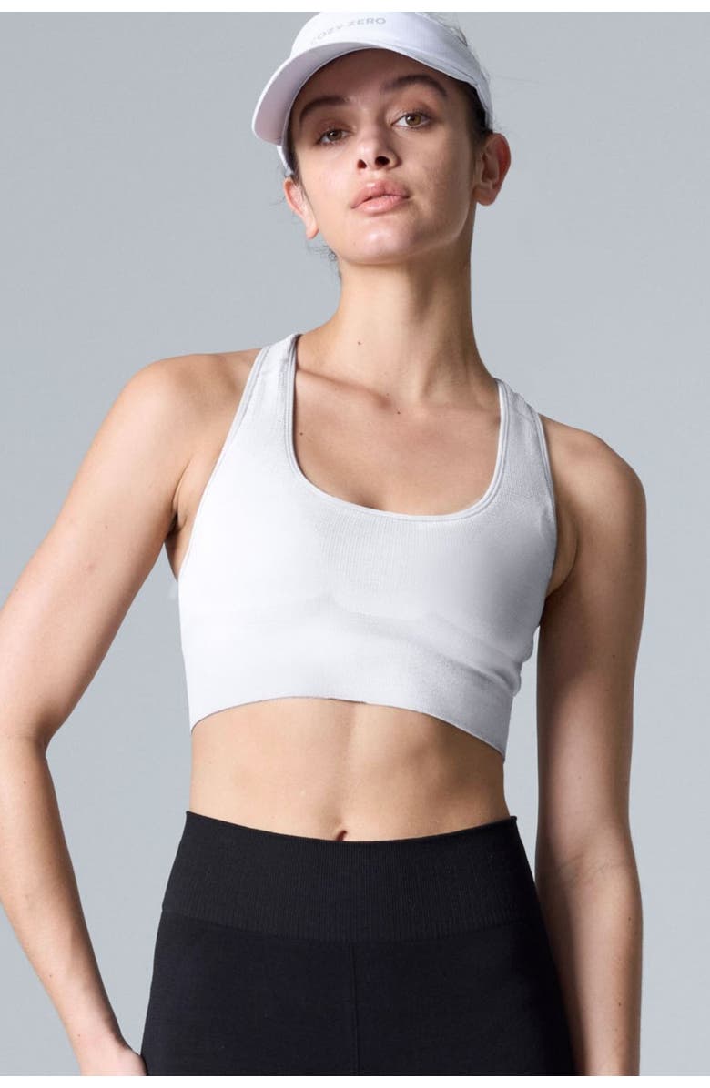 COZY ZERO Women's Tech Merino Mid-Support Sports Bra, Main, color, White