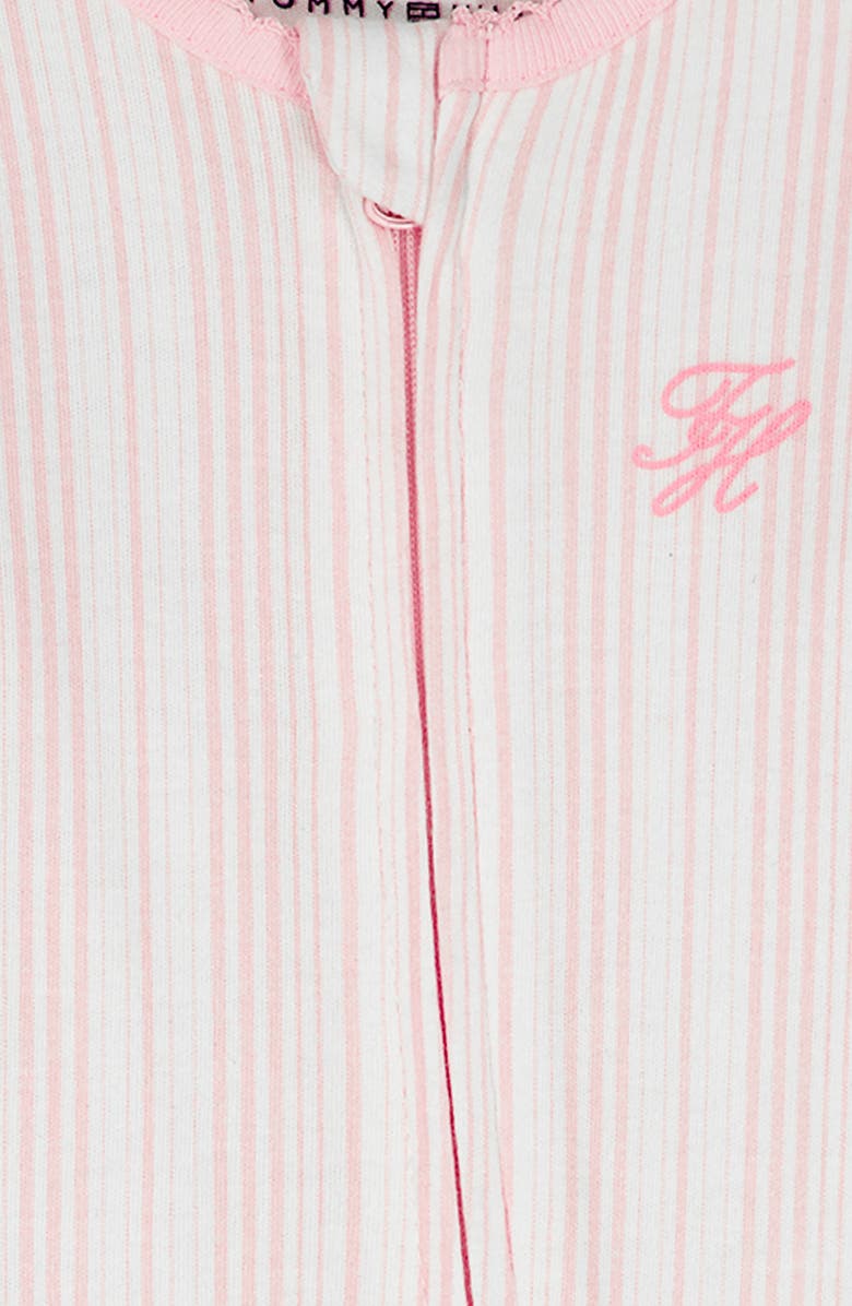 Tommy Hilfiger Stripe Footie, Alternate, color, White Multi