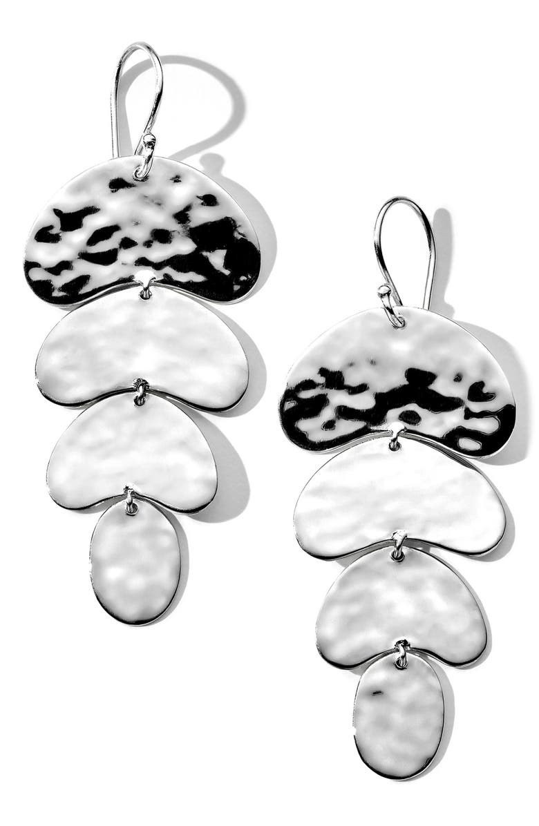 Ippolita Classico Crinkle Organic Shape 4-Tier Earrings, Main, color, Silver