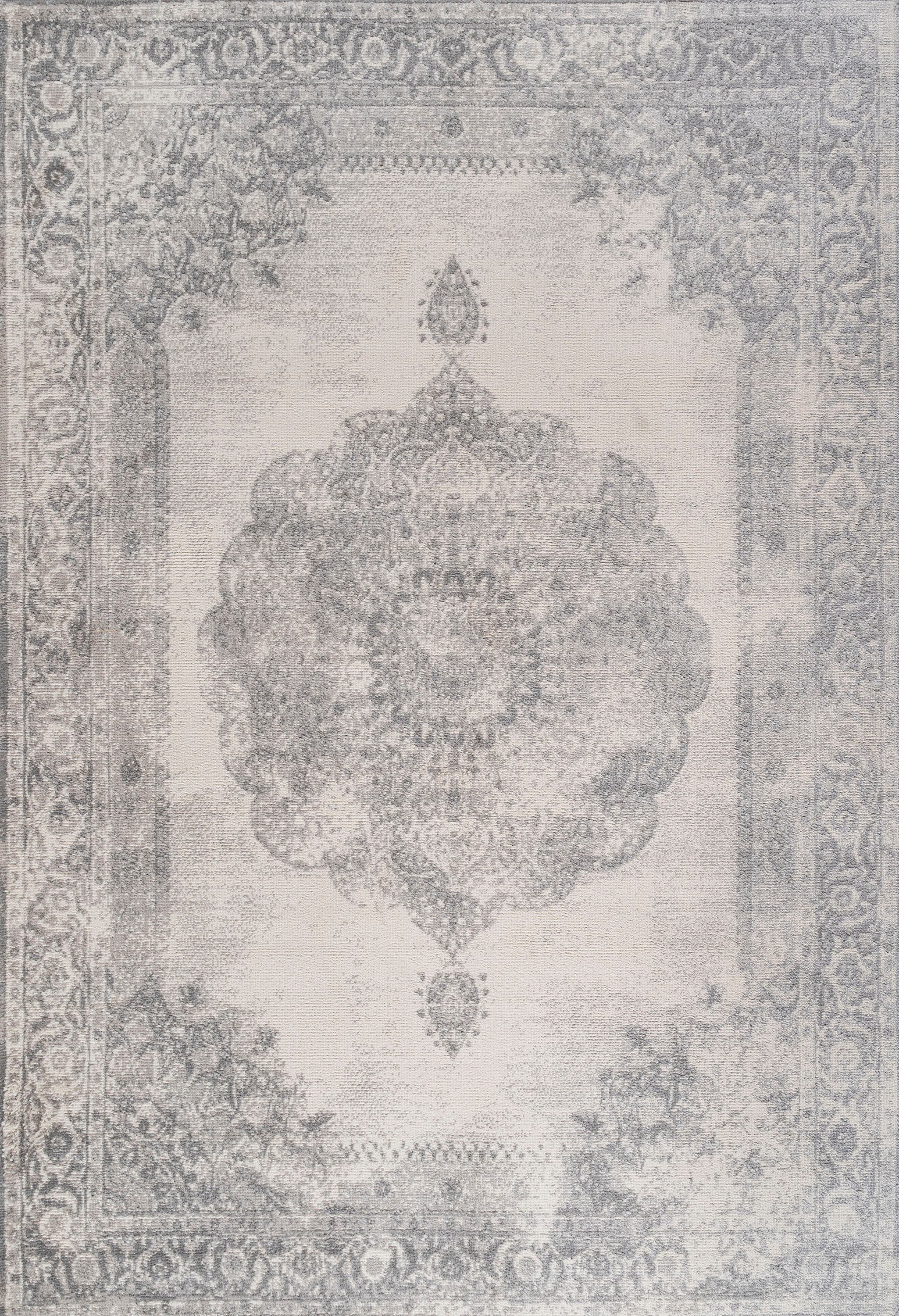 JONATHAN Y Rosalia Cottage Medallion Area Rug in Gray/ivory at Nordstrom, Size 2Ft 0In X 8Ft 0In