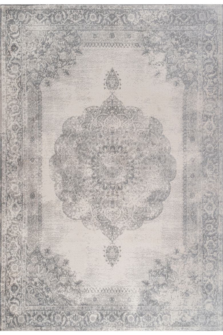 Rosalia Cottage Medallion Area Rug, Main, color, Gray/Ivory