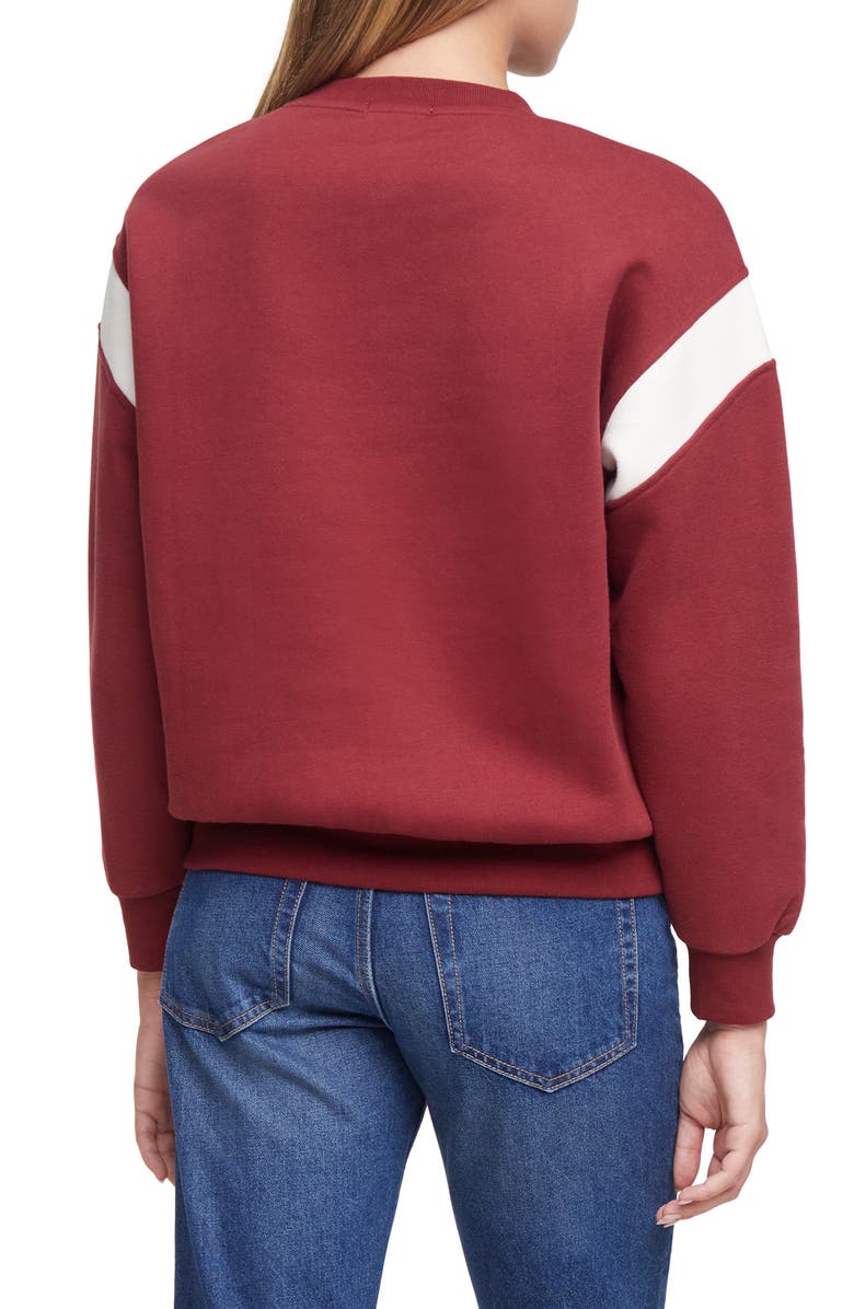 Wildfox High Maintenance Varsity Sweatshirt, Alternate, color, Cabernet