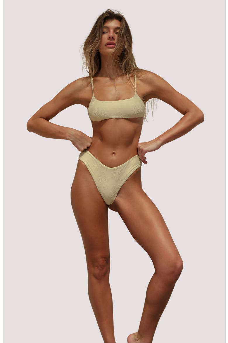 Zola Cheeky Terry Swim Bottoms, Alternate, color, HORCHATA HIBISCUS TOWELLING