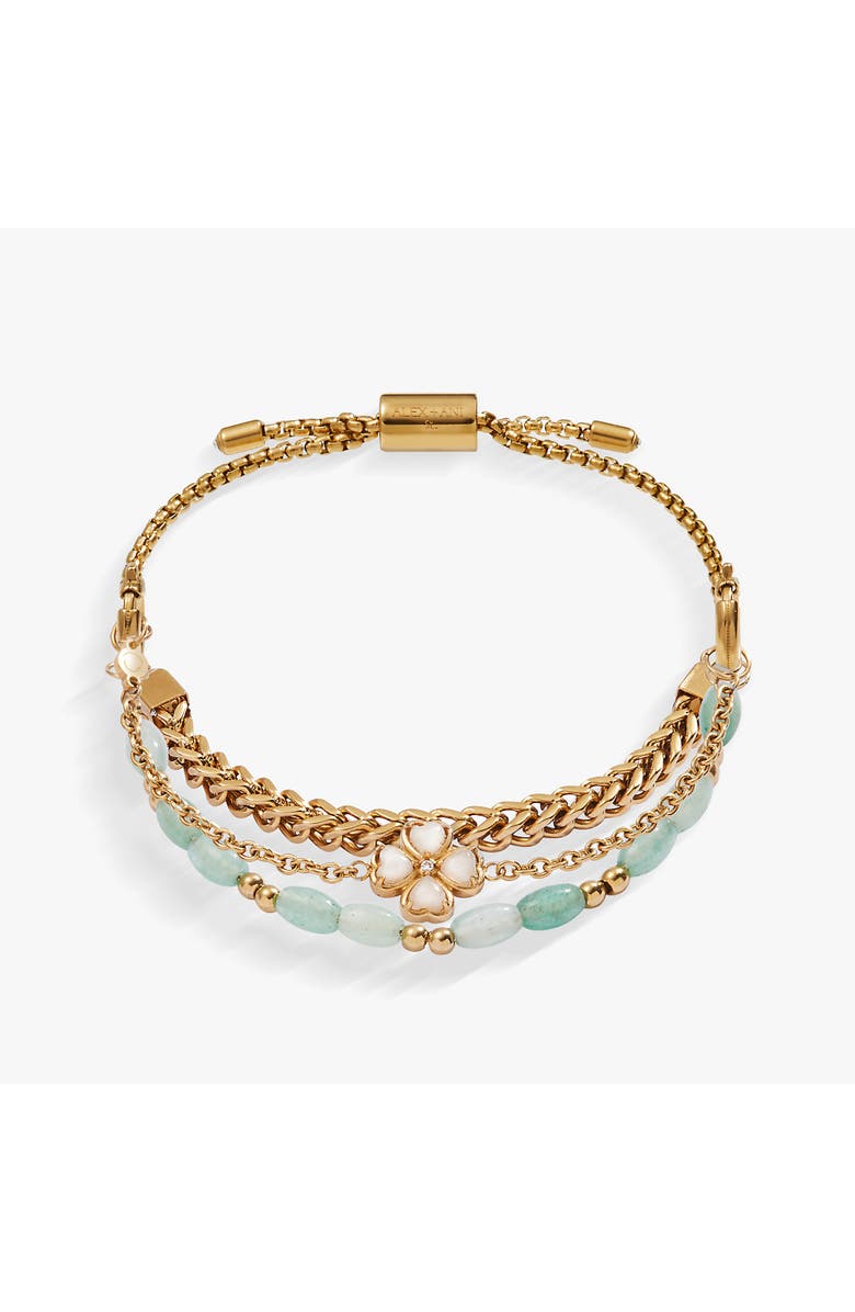Alex and Ani Four Leaf Clover Stranded Bracelet Set, Main, color, Gold