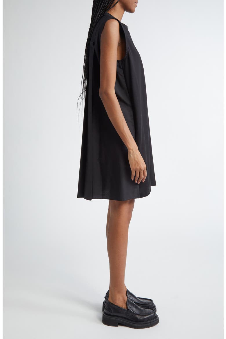 Sleeveless Mixed Media Shift Dress, Alternate, color, BLACK
